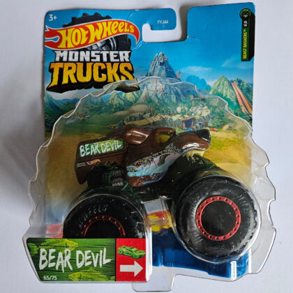 Hot Wheels Monster Trucks 1:64 BEAR DEVIL 65/75 BEAST BASHERS 05/06 - Mattel FYJ44 - HCP39