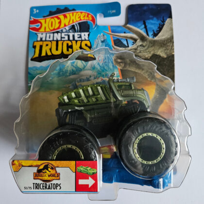 Hot Wheels Monster Trucks 1:64 Jurassic World Triceratops 51/75 - Mattel FYJ44 - HCP44