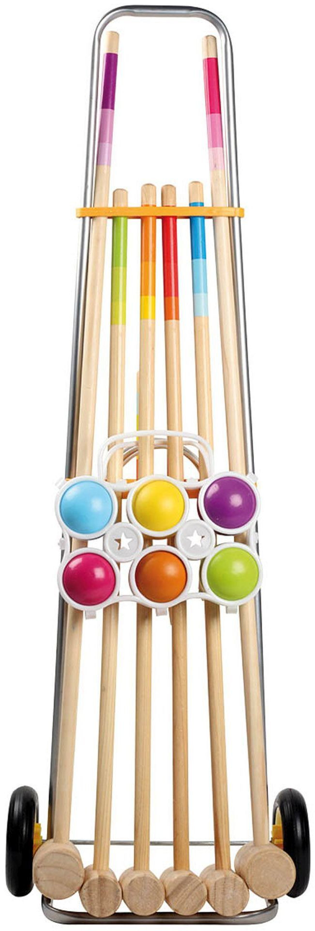Familien Krocketwagen mit 6 Schlägern 86 & 75 cm Croquet Set Classic – Bild 2