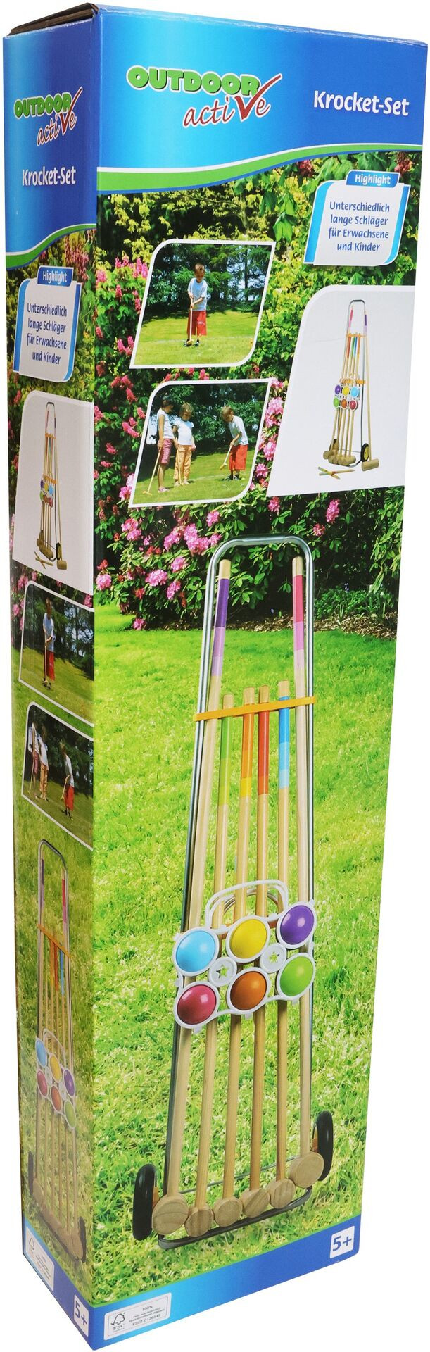 Familien Krocketwagen mit 6 Schlägern 86 & 75 cm Croquet Set Classic – Bild 3