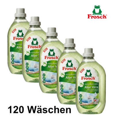 Frosch Waschmittel Sensitiv-Waschmittel Aloe Vera flüssig 5 x 1,44 L 120 Wäschen