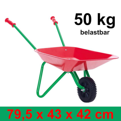 Metall Schubkarre Rot / Grün für Kinder Kinderschubkarre bis 50kg