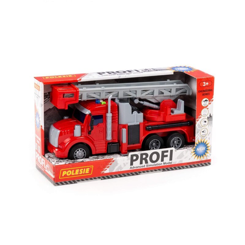Feuerwehr Drehleiter 30 cm mit Licht & Sound - Polesie Fire Truck Profi V2 – Bild 2