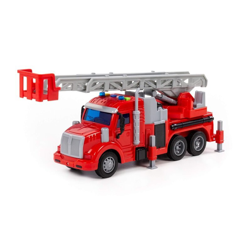 Feuerwehr Drehleiter 30 cm mit Licht & Sound - Polesie Fire Truck Profi V2 – Bild 3
