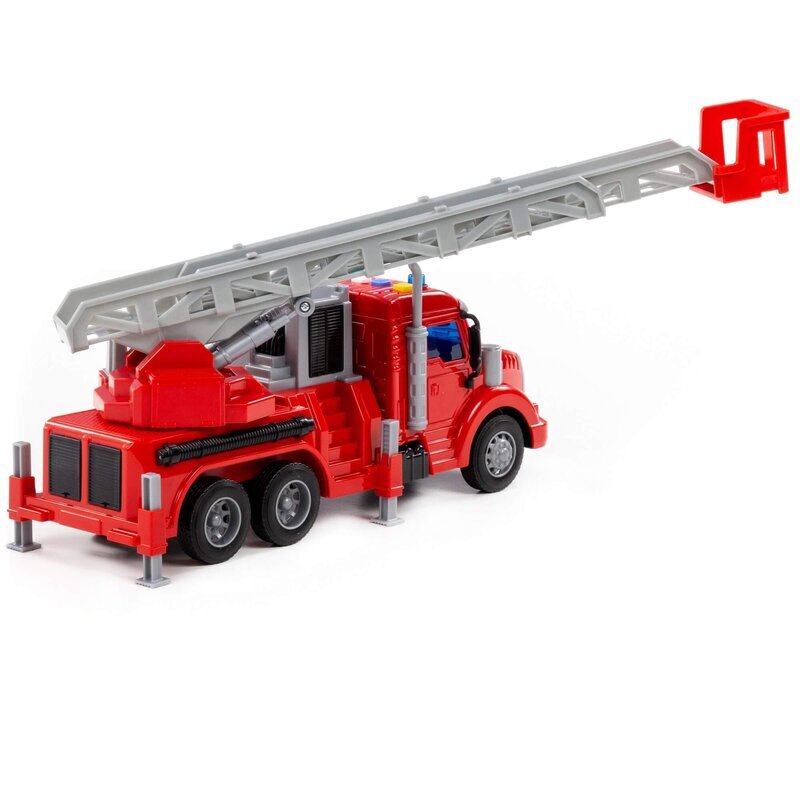 Feuerwehr Drehleiter 30 cm mit Licht & Sound - Polesie Fire Truck Profi V2 – Bild 4