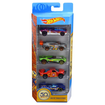 Hot Wheels 5er Pack HW 50 Track Stars 50 Jahre Edition 1:64 - Mattel 01806 - FWF98
