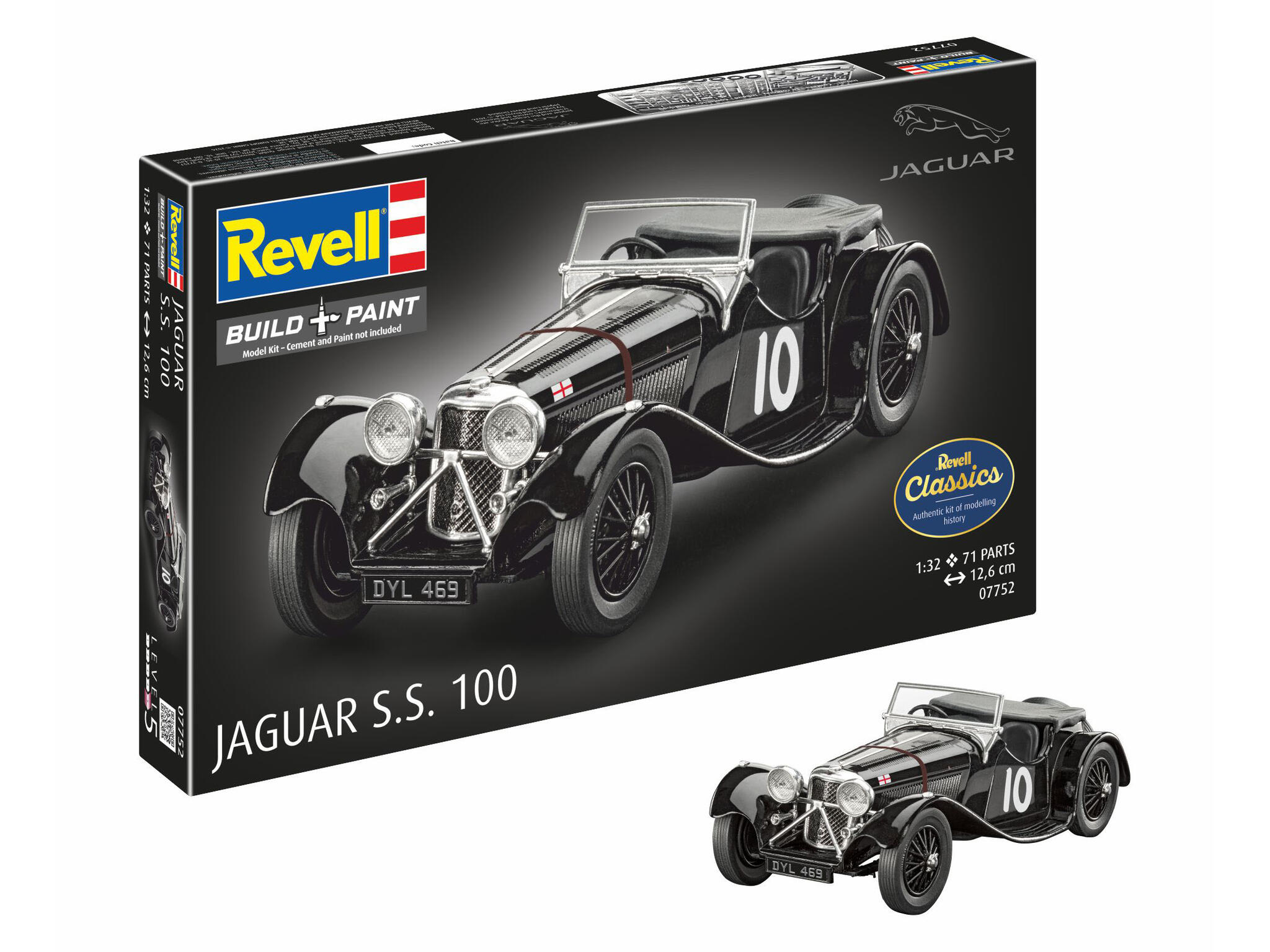 Jaguar SS 100 1:32 Plastikmodellbausatz - Revell Classics 07752