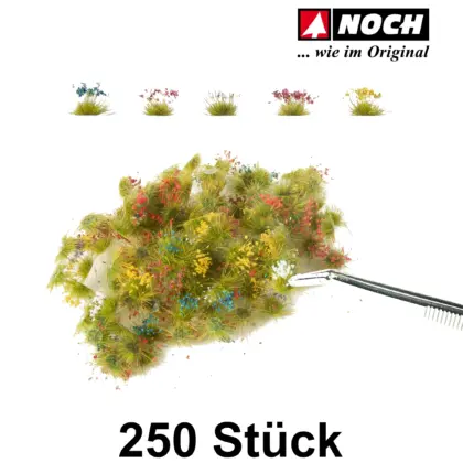 Blumen 250 Stück, Farben rot, blau, gelb, pink und weiß - Noch 06800