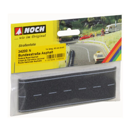 Straßen-Folie Bundesstraße Asphalt Straße für Modelleisenbahn Spur N 100 x 4 cm - Noch 34200