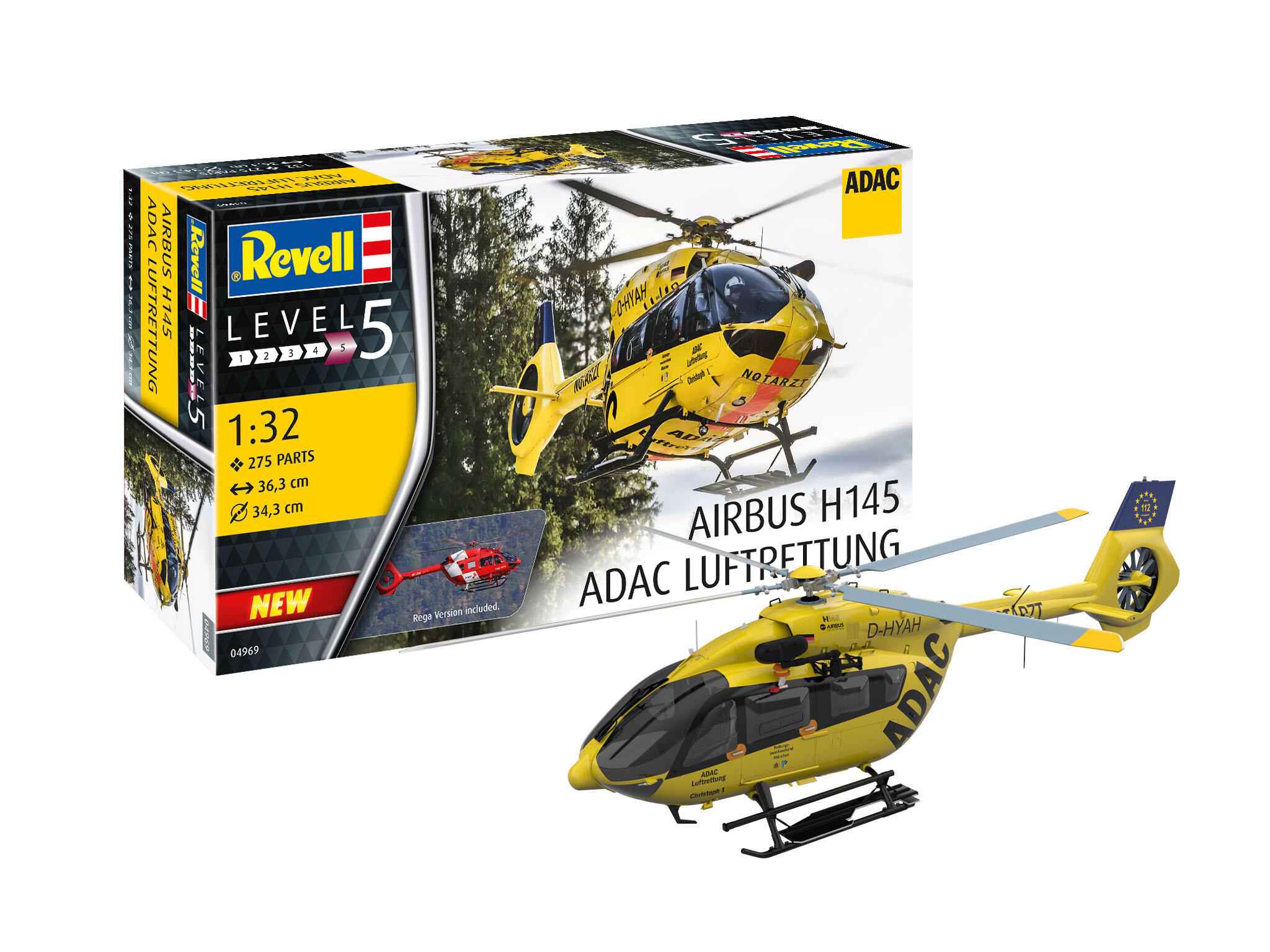 Airbus Helikopter H145 Rettungshubschrauber ADAC / REGA Hubschrauber 1:32 - Revell 04969