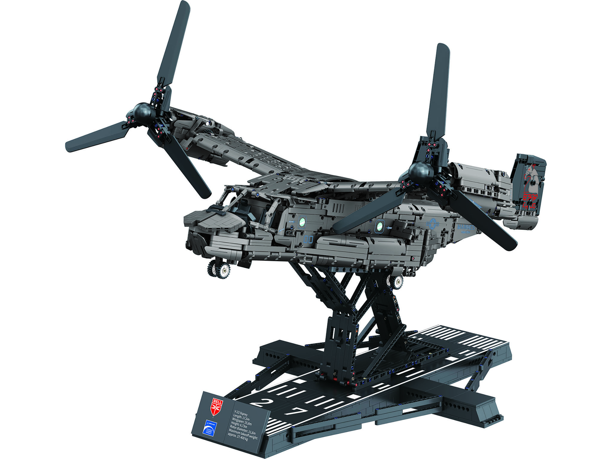 Bell Boeing V-22 Osprey Brick System 1:25 Flugzeug Klemmbausteine 3730 Teile 85,3 cm - Revell 00961 – Bild 10
