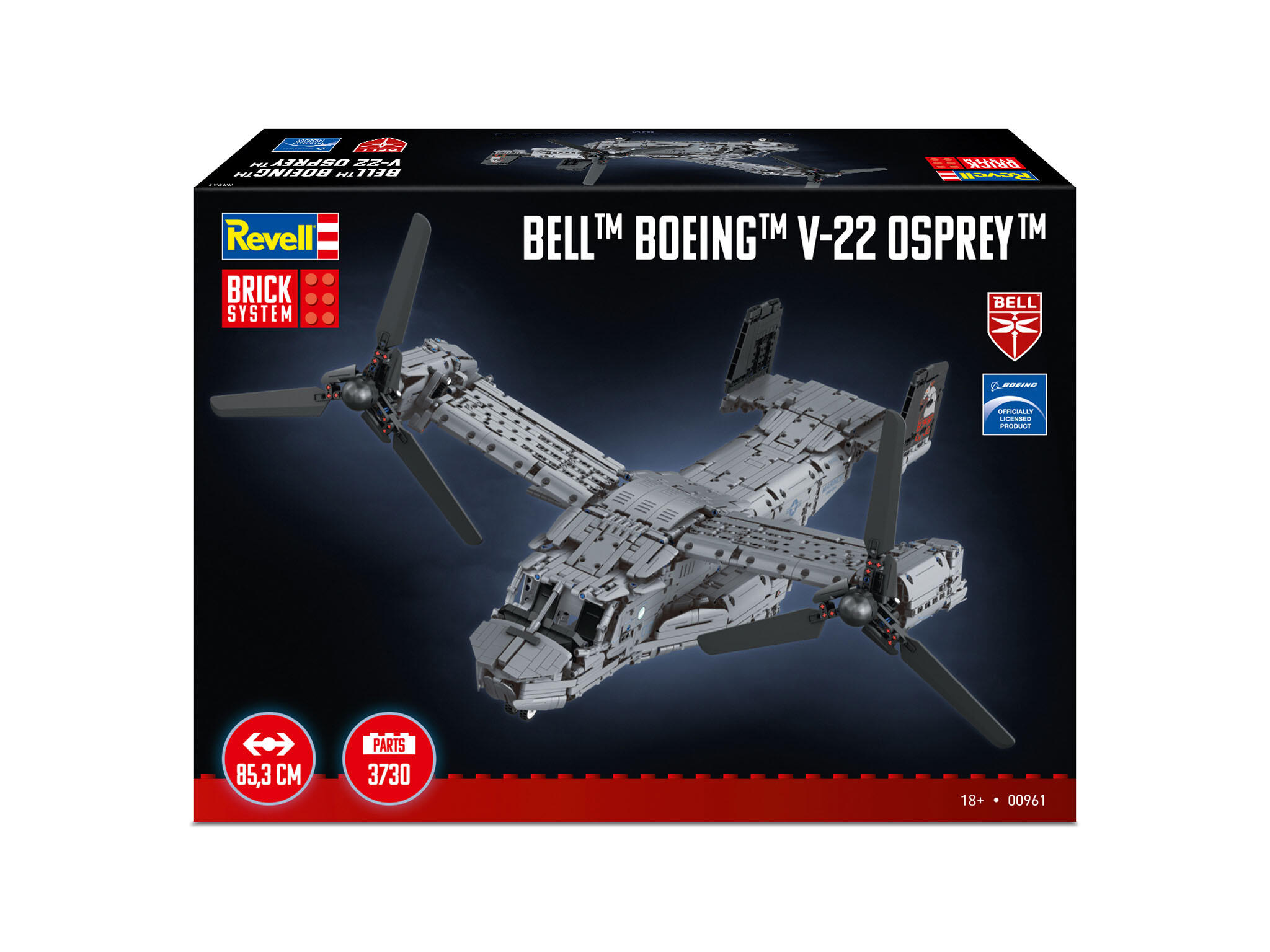 Bell Boeing V-22 Osprey Brick System 1:25 Flugzeug Klemmbausteine 3730 Teile 85,3 cm - Revell 00961 – Bild 4