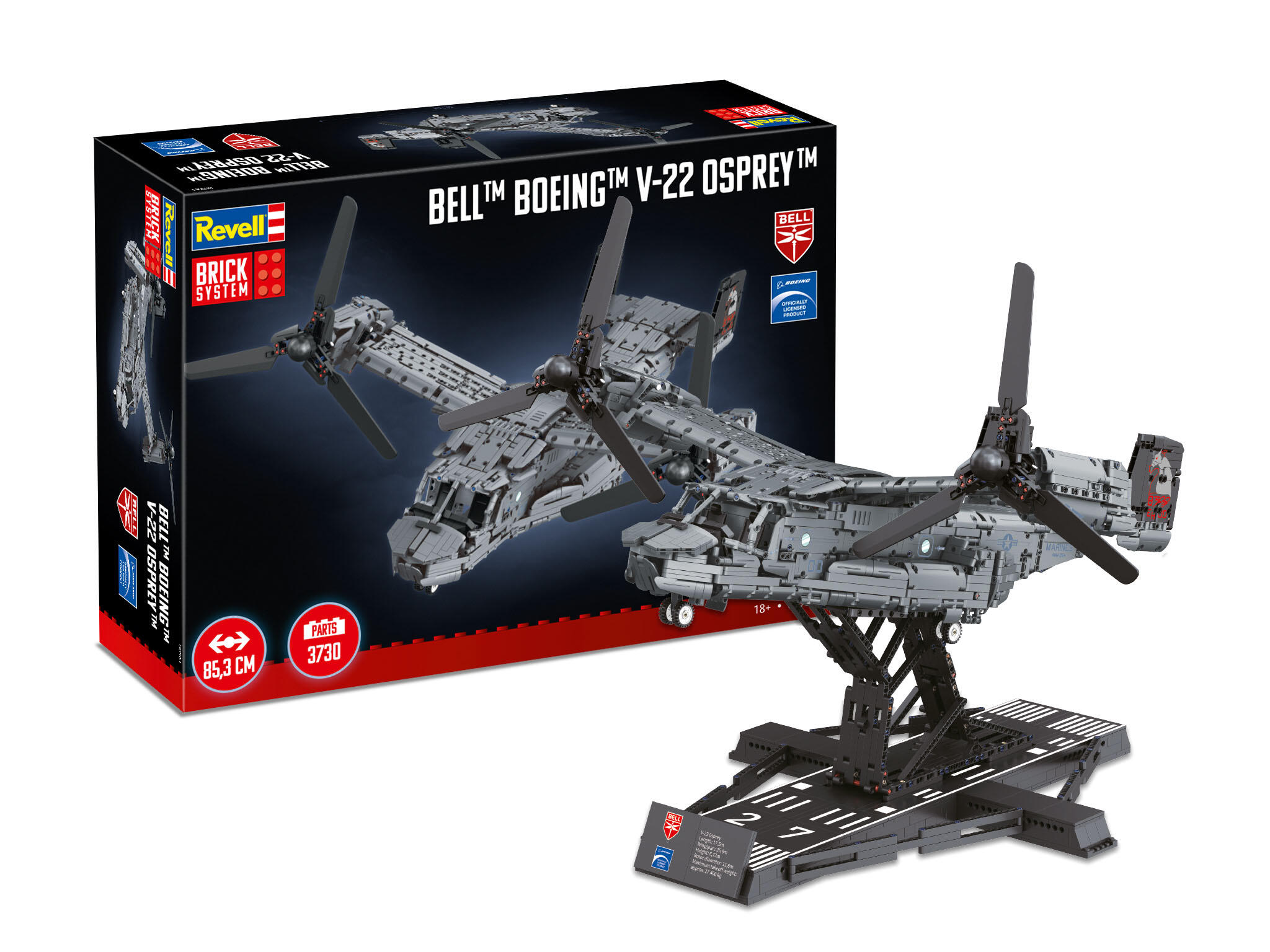 Bell Boeing V-22 Osprey Brick System 1:25 Flugzeug Klemmbausteine 3730 Teile 85,3 cm - Revell 00961