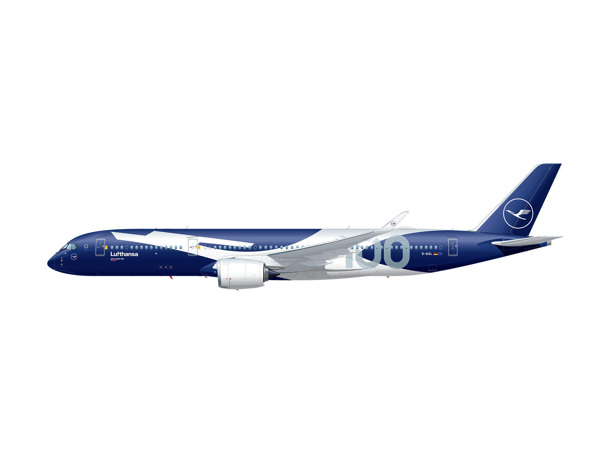 Airbus A350-900 Lufthansa 100years 1:144 Bausatz inkl. Farbe & Kleber - Revell 05612 – Bild 2