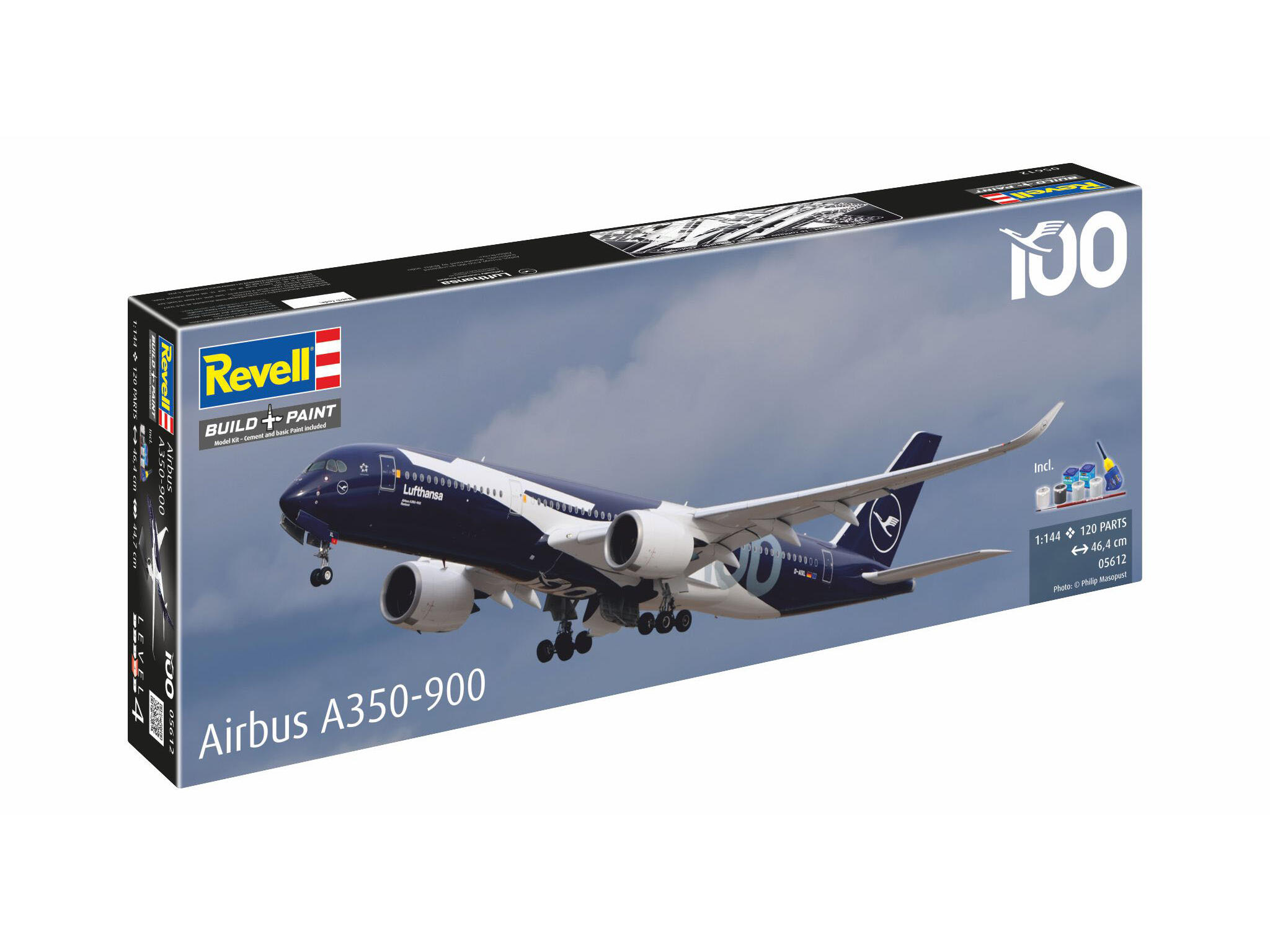 Airbus A350-900 Lufthansa 100years 1:144 Bausatz inkl. Farbe & Kleber - Revell 05612 – Bild 9