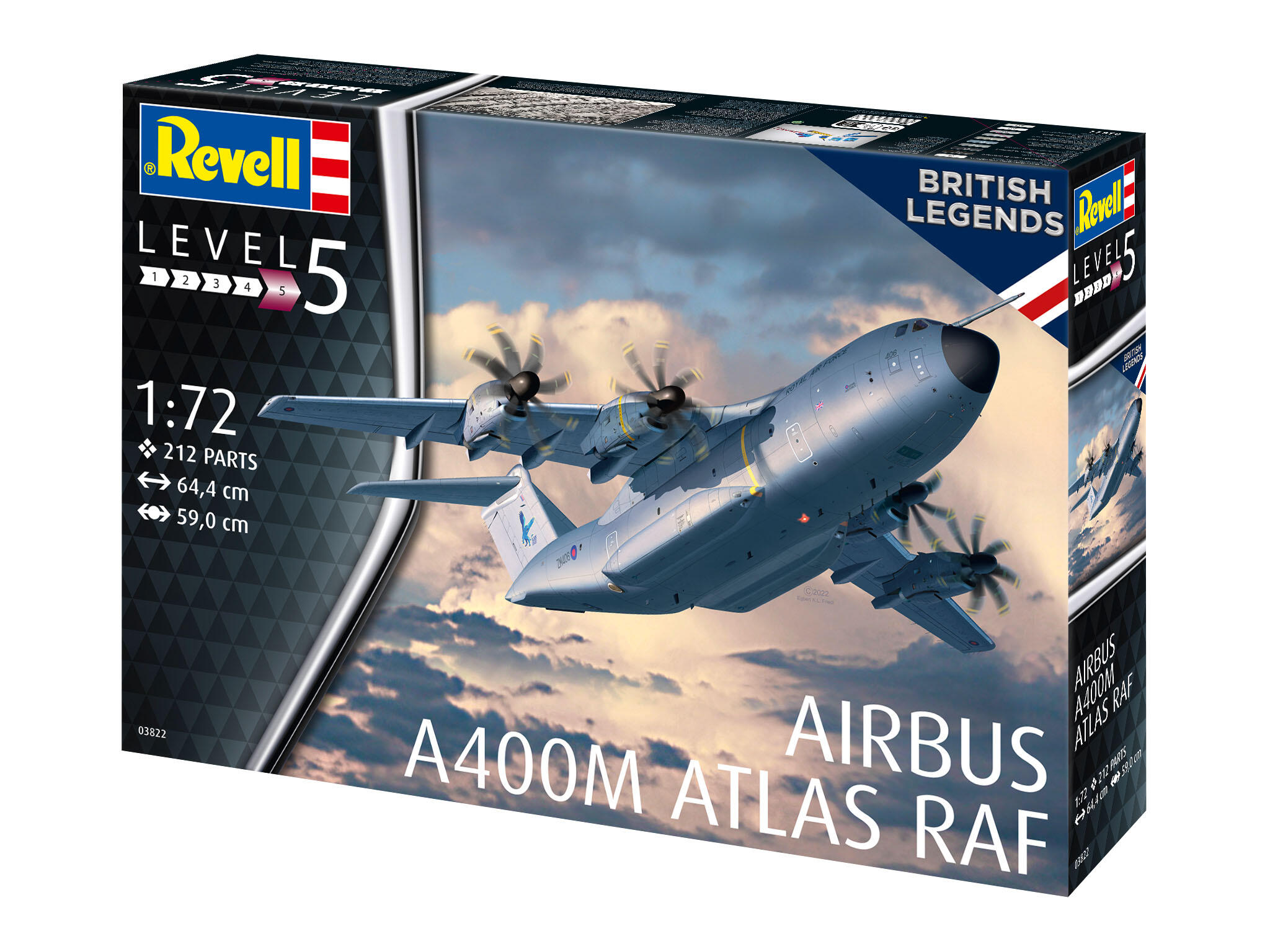 Airbus A400M Atlas "RAF" Modellbausatz Set 1:72 64 cm - Revell 03822 – Bild 9