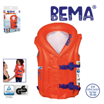 BEMA aufblasbare Schwimmweste mit 2 Luftkammern 2-6 Jahre 15-30 kg - Bema 18028