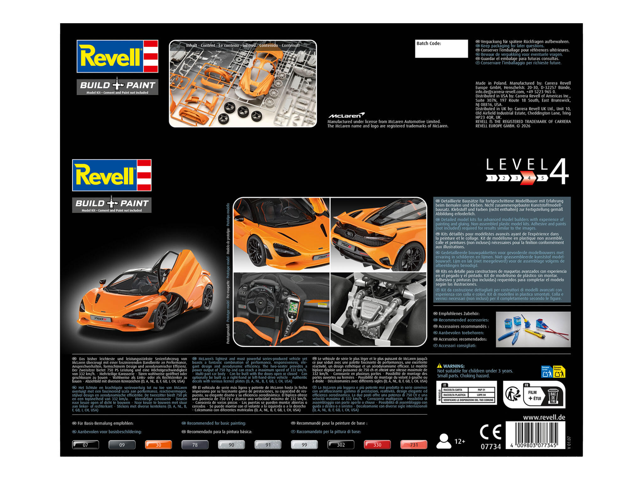 McLaren 750S Supersportwagen Bausatz 1:24 - Revell 07734 – Bild 8