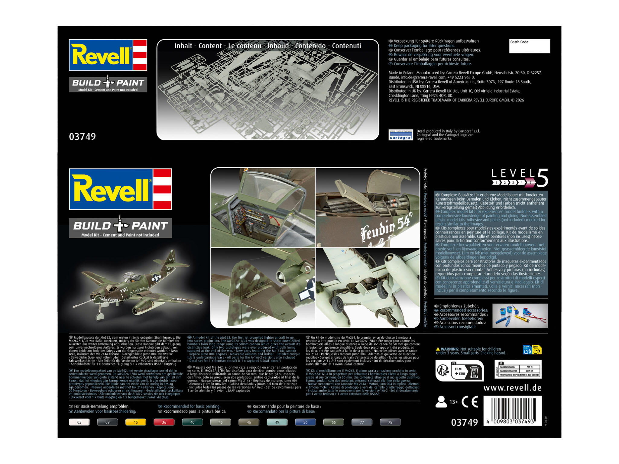 Messerschmitt Me262A-1a/U4 Me 262 WW2 Bausatz 1:32 - Revell 03749 – Bild 11