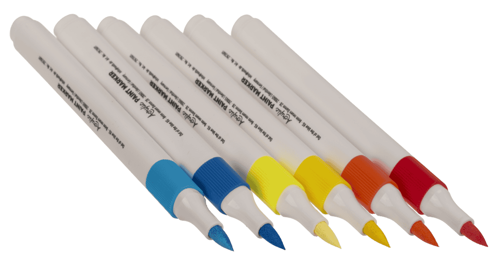 Acrylmalstifte 12er Set wasserfest für Stein, Stoff, Textil, Porzellan und mehr in Kunststoffetui – Bild 8