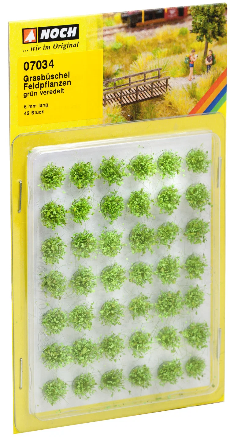 Grasbüschel Mini-Set Feldpflanzen grün veredelt 42 Stück 6 mm - Noch 07034