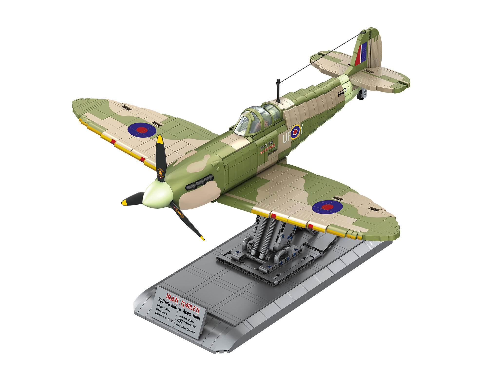 Iron Maiden Spitfire MK.II Aces High Brick System 1:18 Flugzeug Klemmbausteine 2815 Teile 62 cm - Revell 00962 – Bild 2