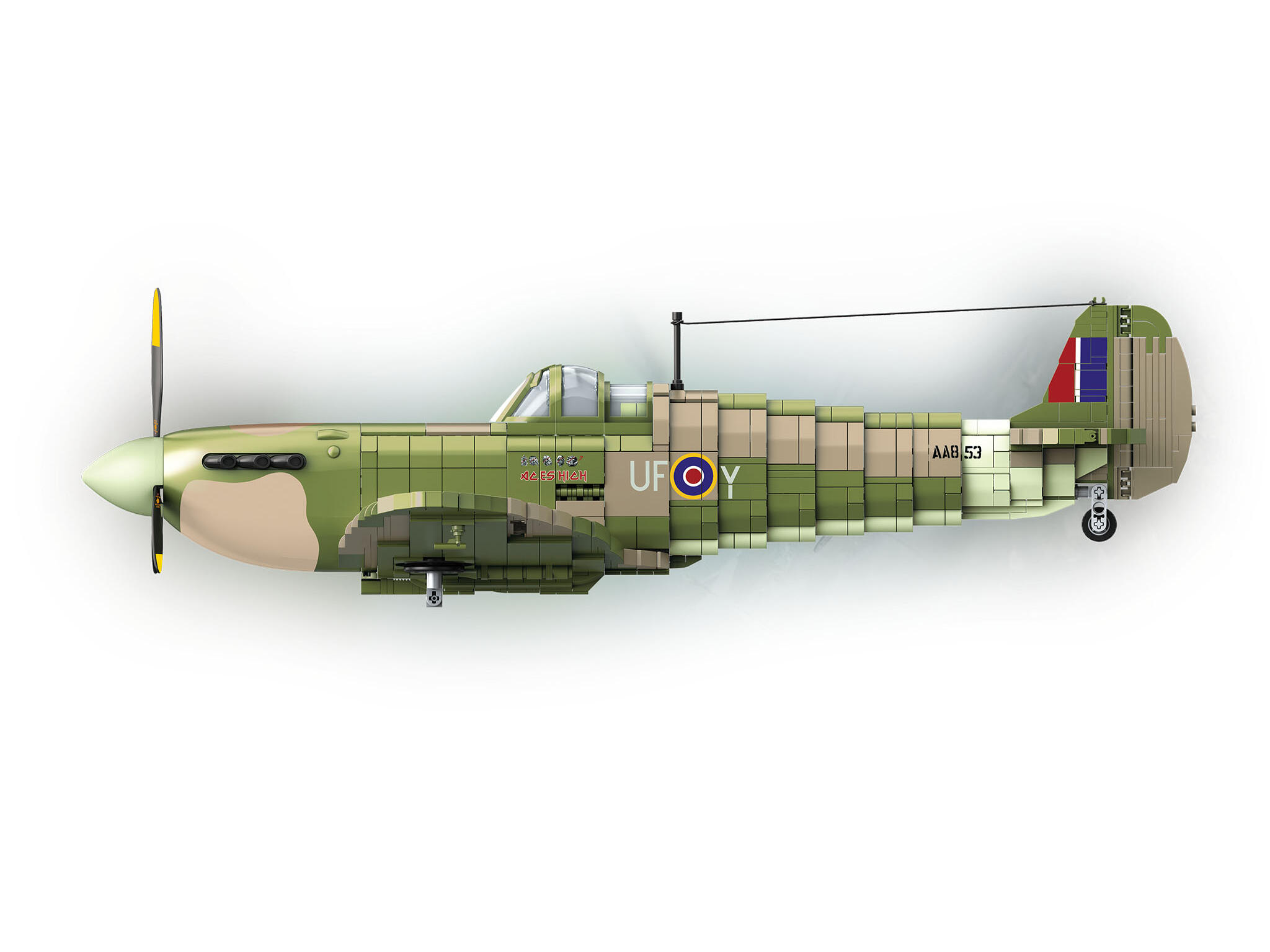 Iron Maiden Spitfire MK.II Aces High Brick System 1:18 Flugzeug Klemmbausteine 2815 Teile 62 cm - Revell 00962 – Bild 4