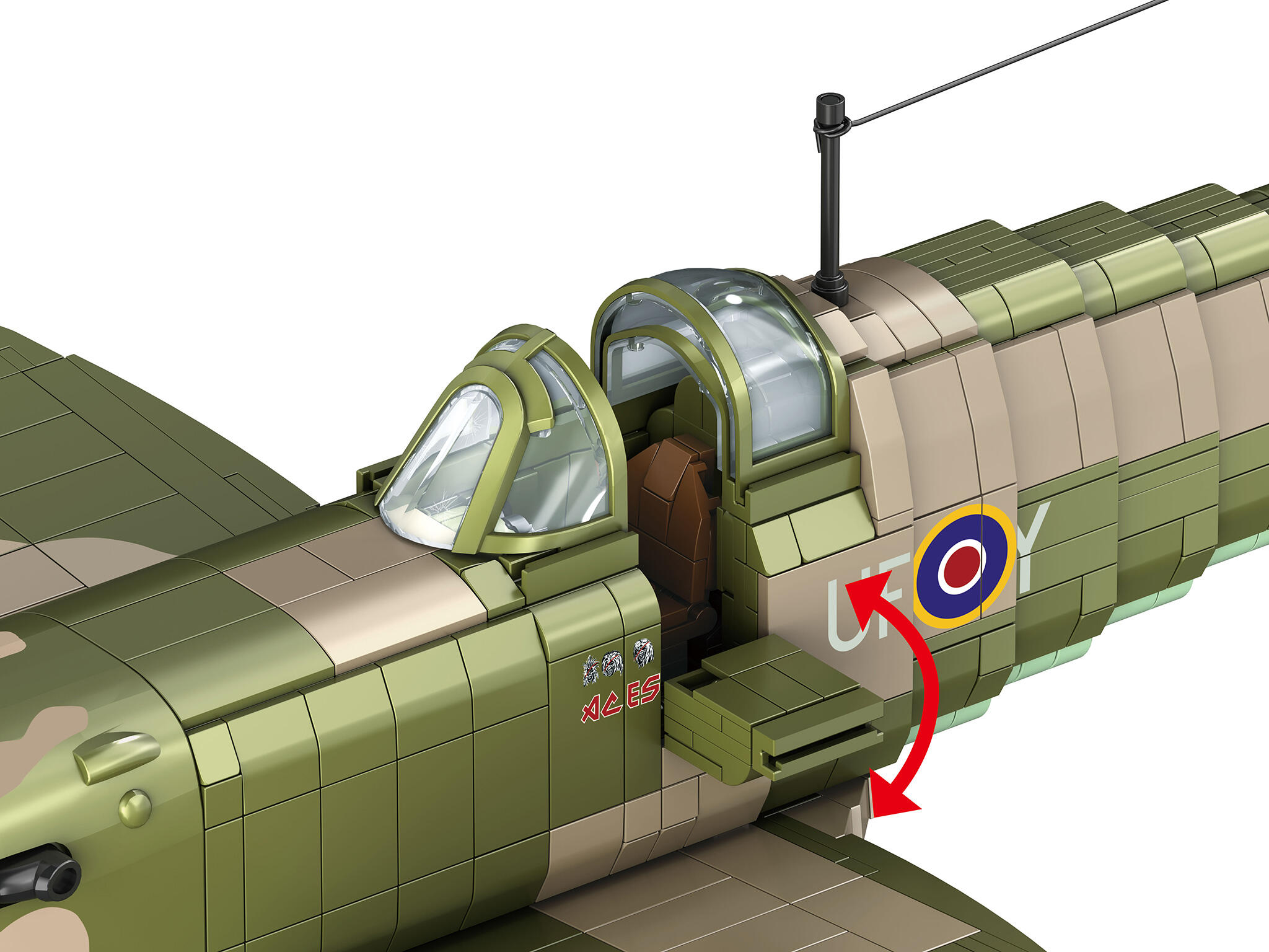 Iron Maiden Spitfire MK.II Aces High Brick System 1:18 Flugzeug Klemmbausteine 2815 Teile 62 cm - Revell 00962 – Bild 5