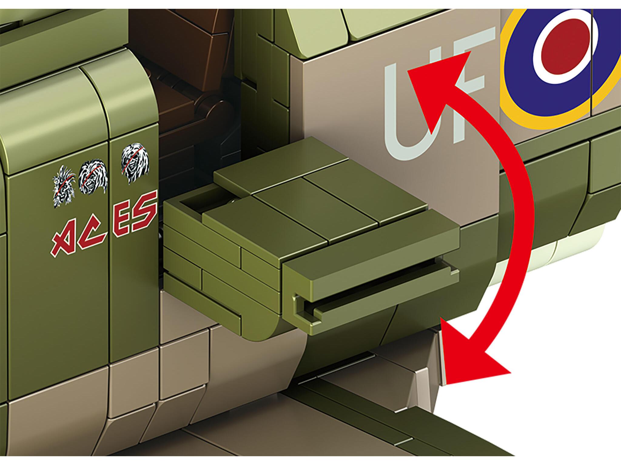 Iron Maiden Spitfire MK.II Aces High Brick System 1:18 Flugzeug Klemmbausteine 2815 Teile 62 cm - Revell 00962 – Bild 6