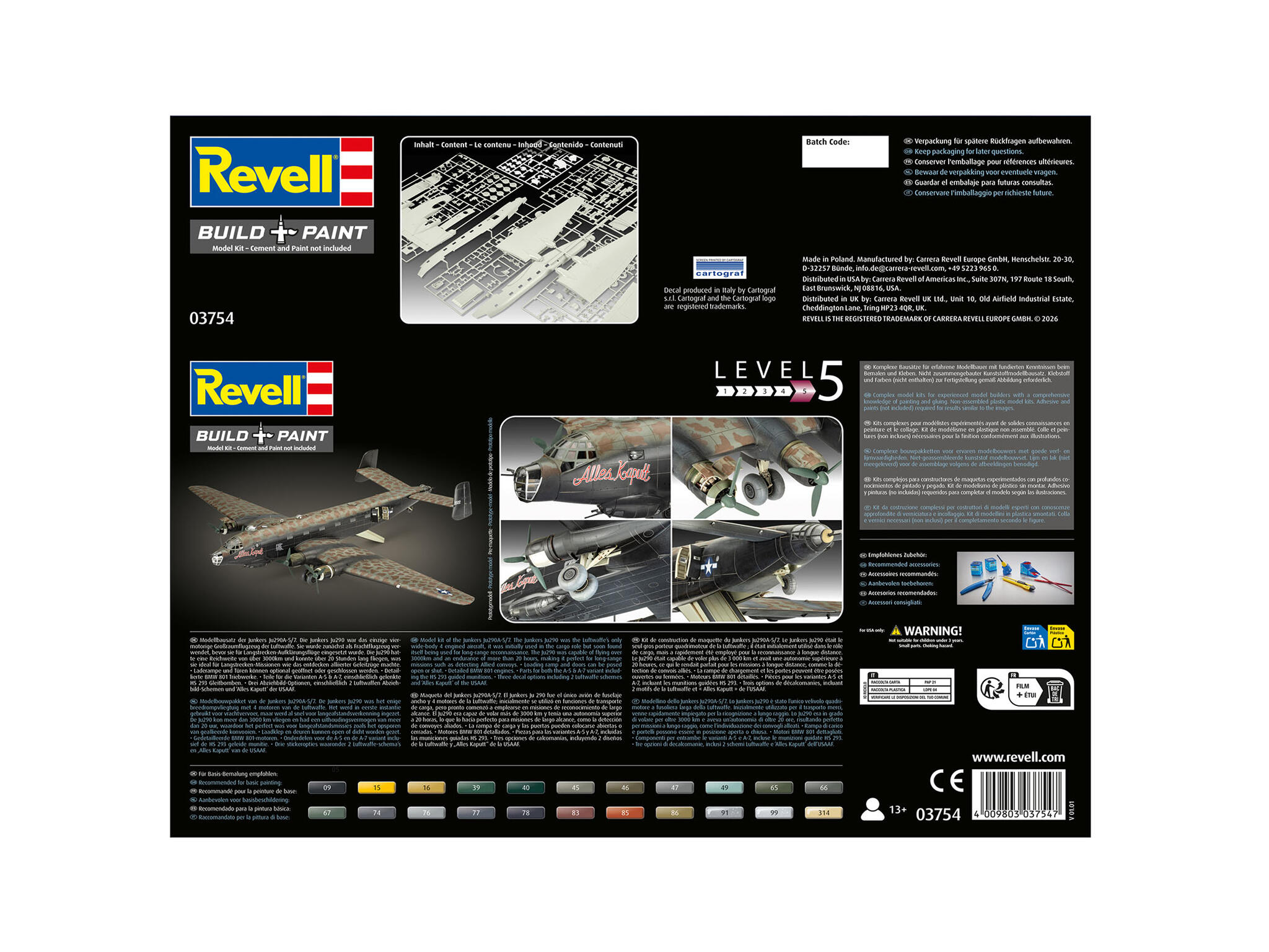 Junkers Ju290 A-5/7 " Seeadler " Flugzeug 1:72 - Revell 03754 – Bild 8