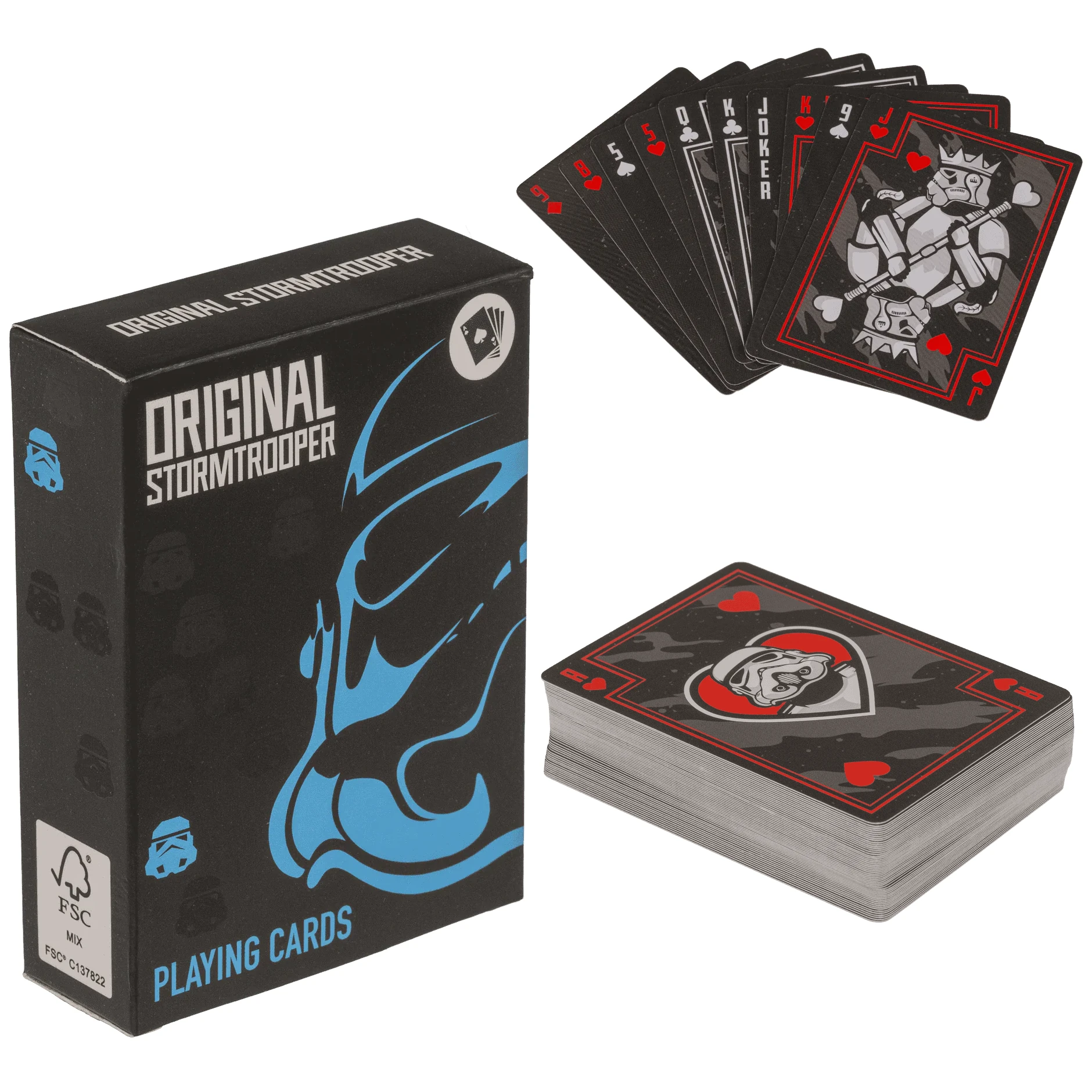 Original Stormtrooper Pokerkarten Spielkarten Schwarz 54 Blatt ( 52 Spielkarten + 2 Joker )