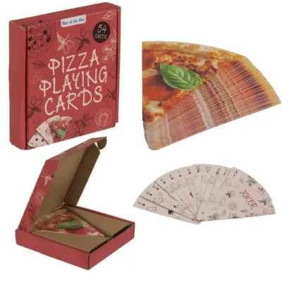 Pizza Pokerkarten Spielkarten als Pizzastück 54 Blatt ( 52 Spielkarten + 2 Joker )