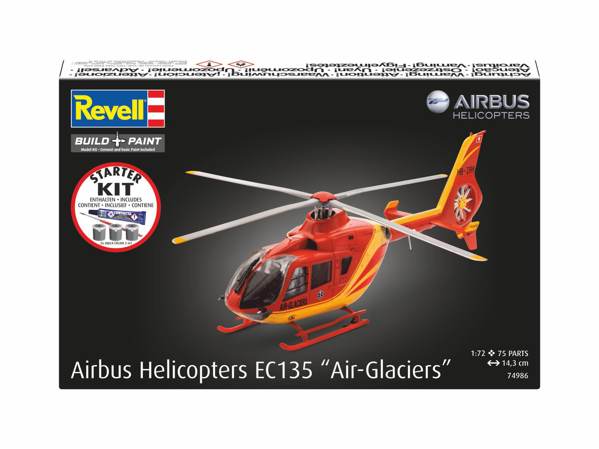 Starter Kit Airbus Helicopters EC135 Air-Glaciers" 1:72 mit Frabe & Kleber - Revell 74986 – Bild 4