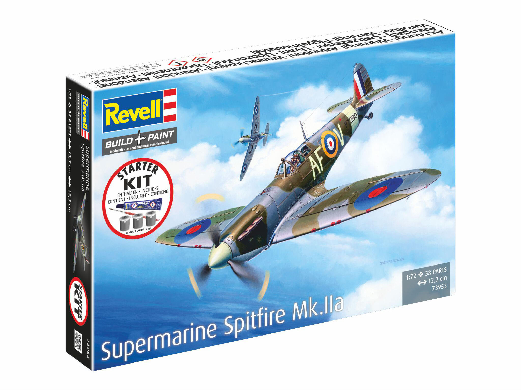 Starter Kit Spitfire Mk.IIa 1:72 inkl. Farbe & Kleber - Revell 73953 – Bild 2