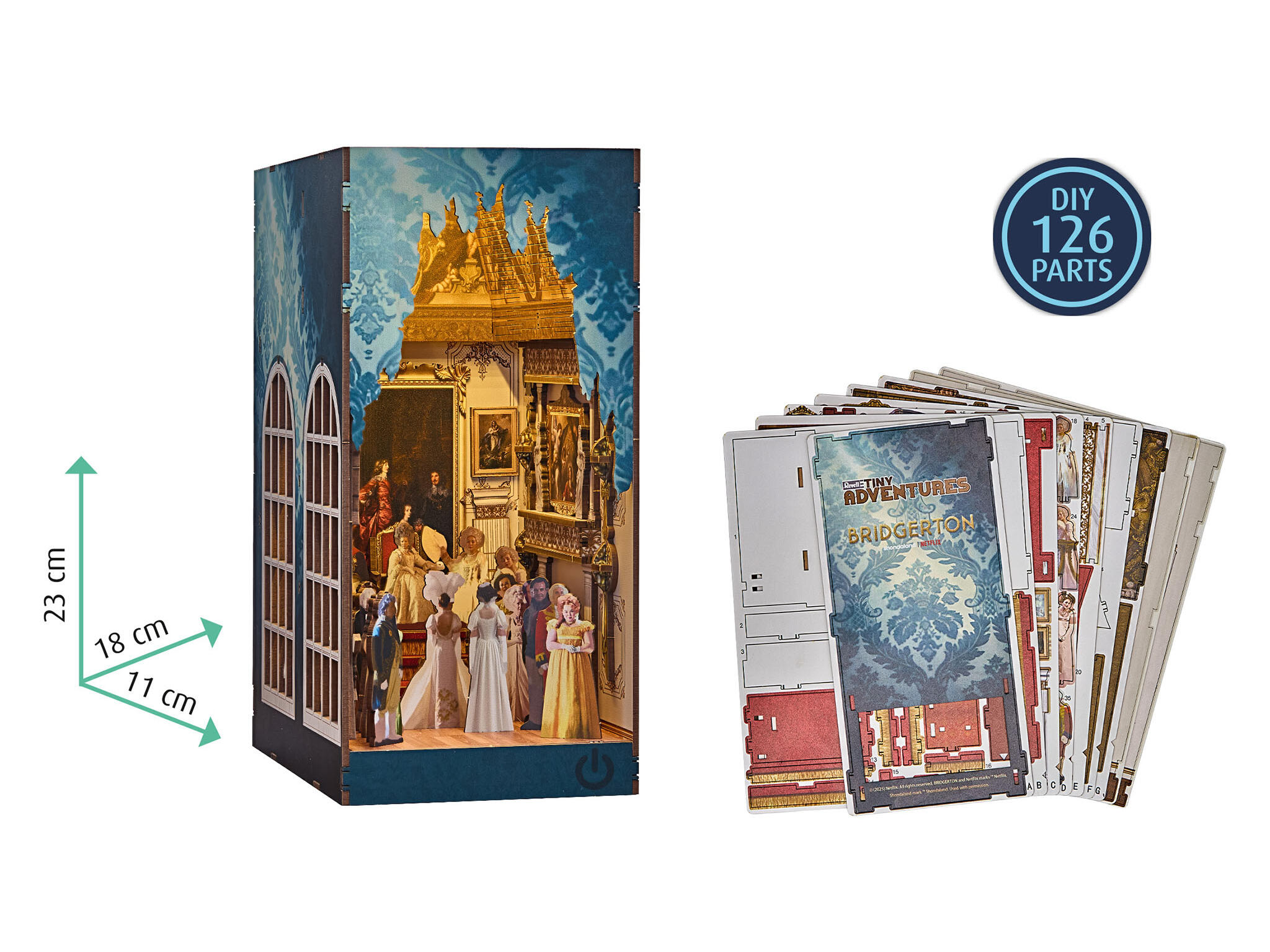 Tiny Adventures - Bridgerton "The Duke and I" Book Nook Miniaturwelt LED Beleuchtung Holzbausatz- Revell 00542