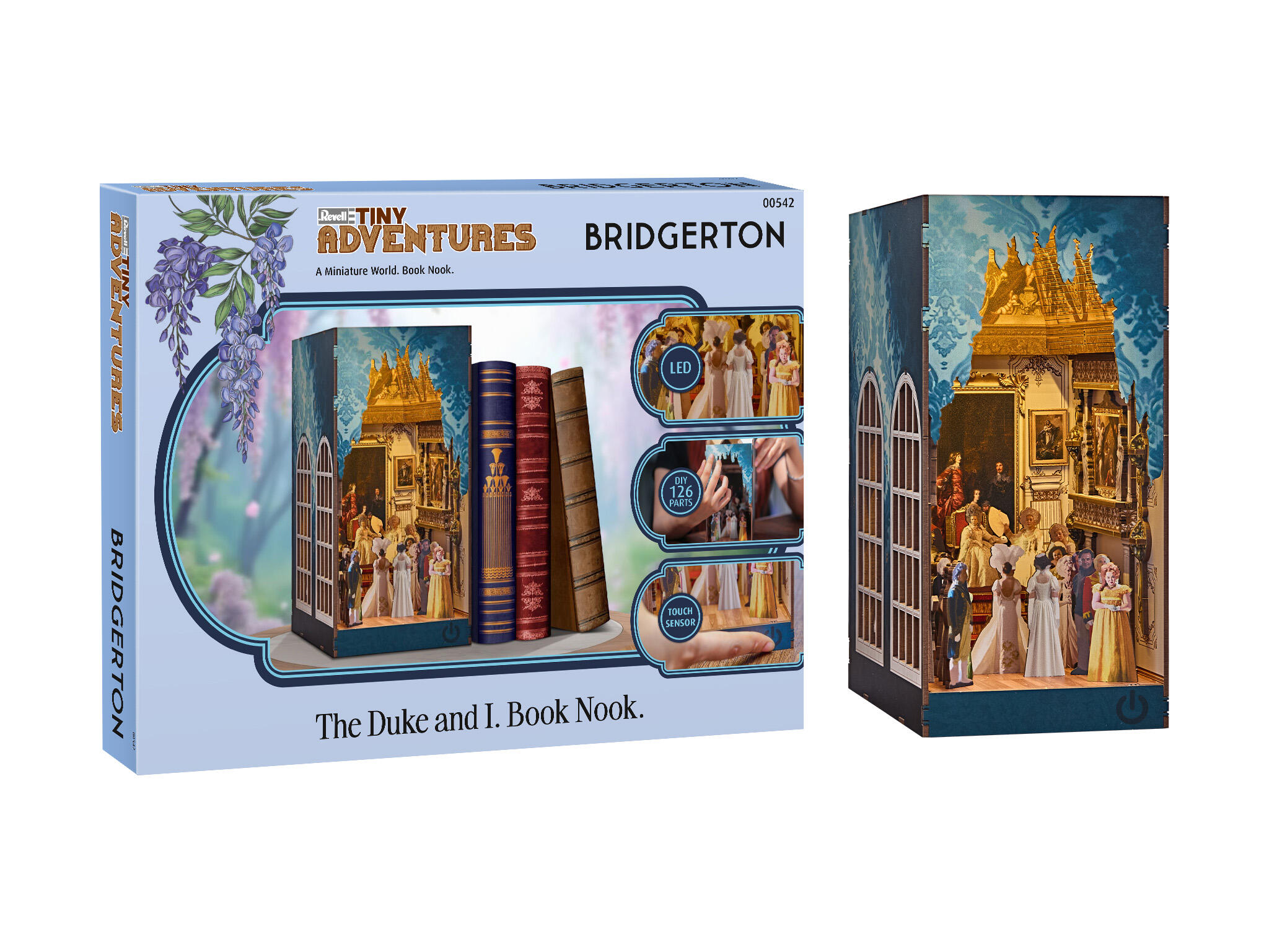 Tiny Adventures - Bridgerton "The Duke and I" Book Nook Miniaturwelt LED Beleuchtung Holzbausatz- Revell 00542 – Bild 13