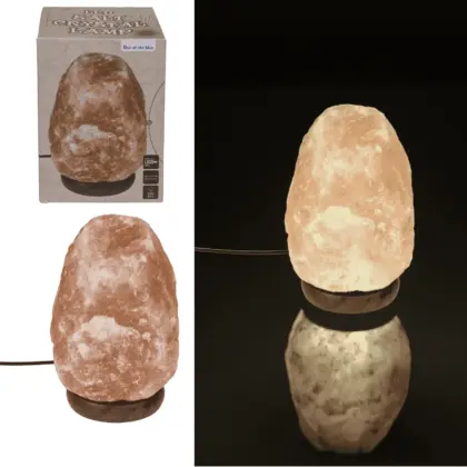 Echter Salzkristall beleuchtet Salzkristall-Lampe, warmweiß, 10 x 13 cm, inkl. USB Kabel
