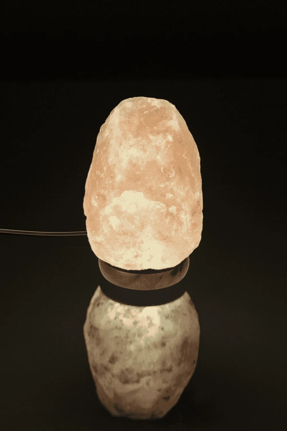 Echter Salzkristall beleuchtet Salzkristall-Lampe, warmweiß, 10 x 13 cm, inkl. USB Kabel – Bild 4
