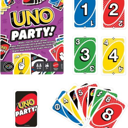UNO Party Kartenspiel für Kinder & Erwachsene - Mattel JJV58