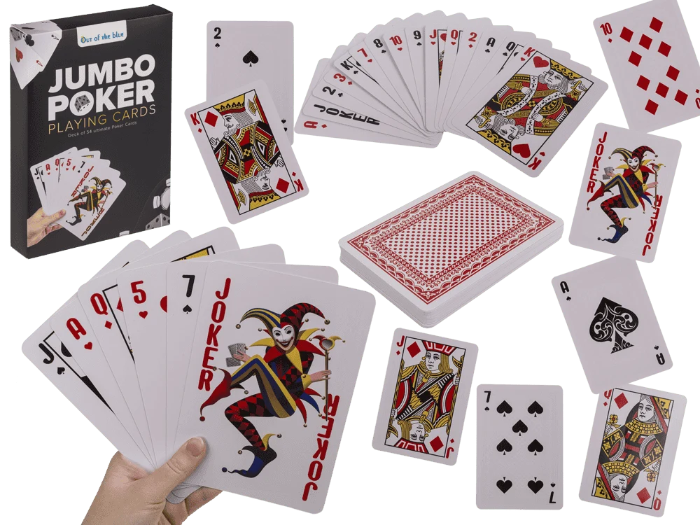 XXL Spielkarten ca.12 x 17 cm 54 Karten Jumbo Pokerkarten Pokerblatt – Bild 2