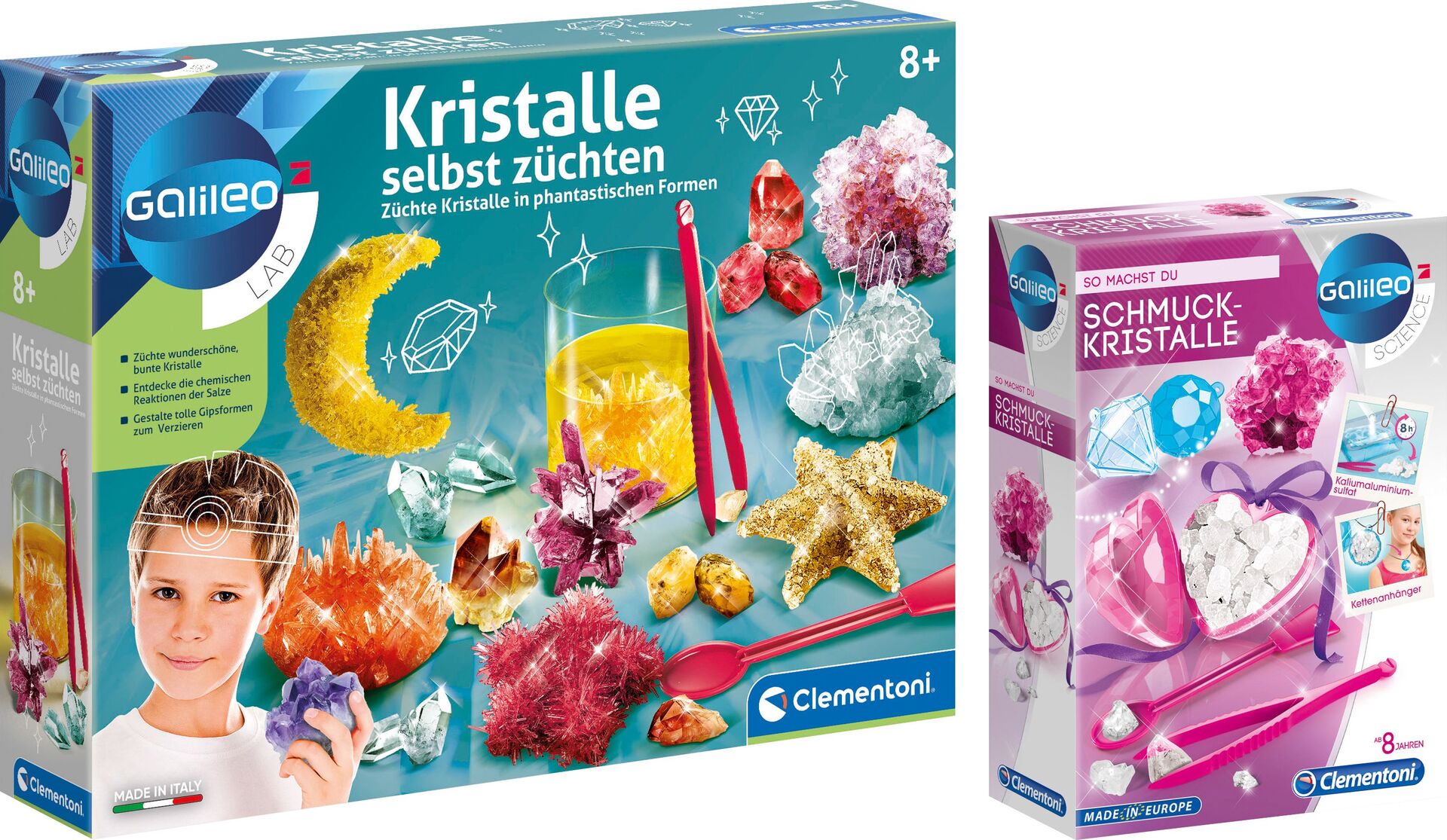 Galileo Kristalle Bundle Kristalle selbst züchten + Schmuck-Kristalle - Clementoni