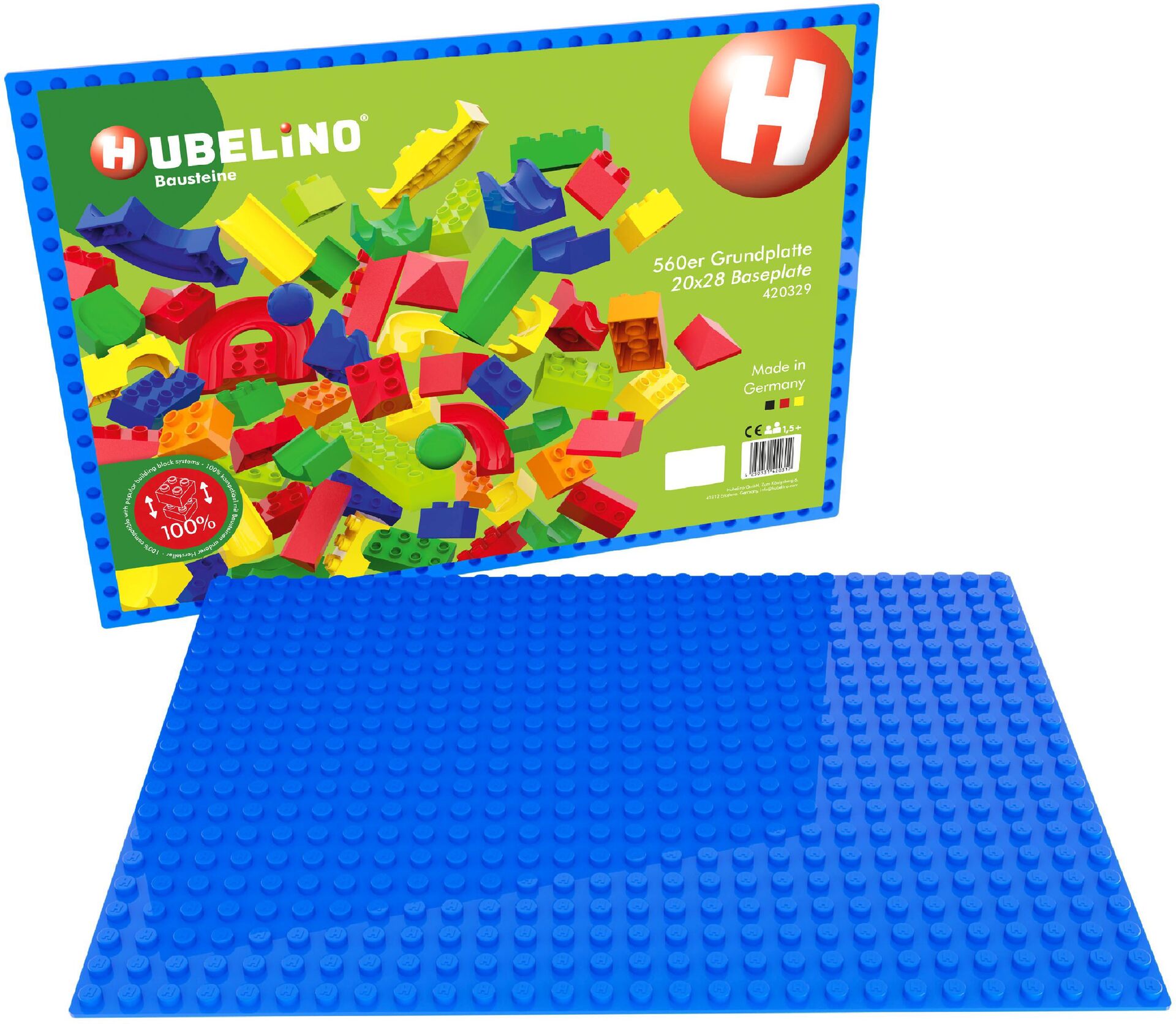 HUBELINO 560er Grundplatte ca. 45 x 32 cm Blau / Grün kompatibel mit allen Kleinkind Klemmbausteinen – Bild 3