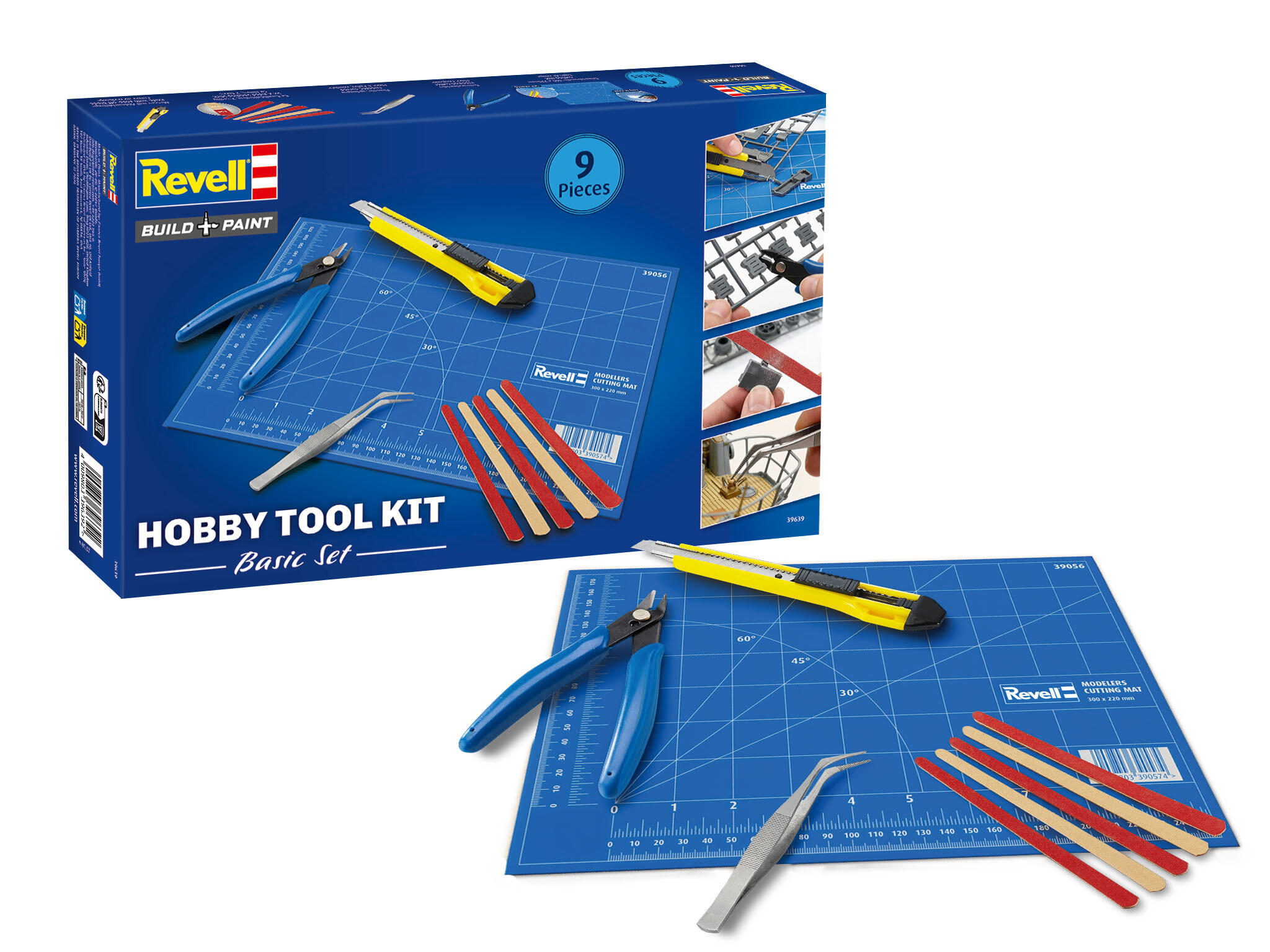 Hobby Tool Kit Basic Set 9-teilig Basiswerkzeug Bastelwerkzeuge für Plastikmodelle - Revell 39639