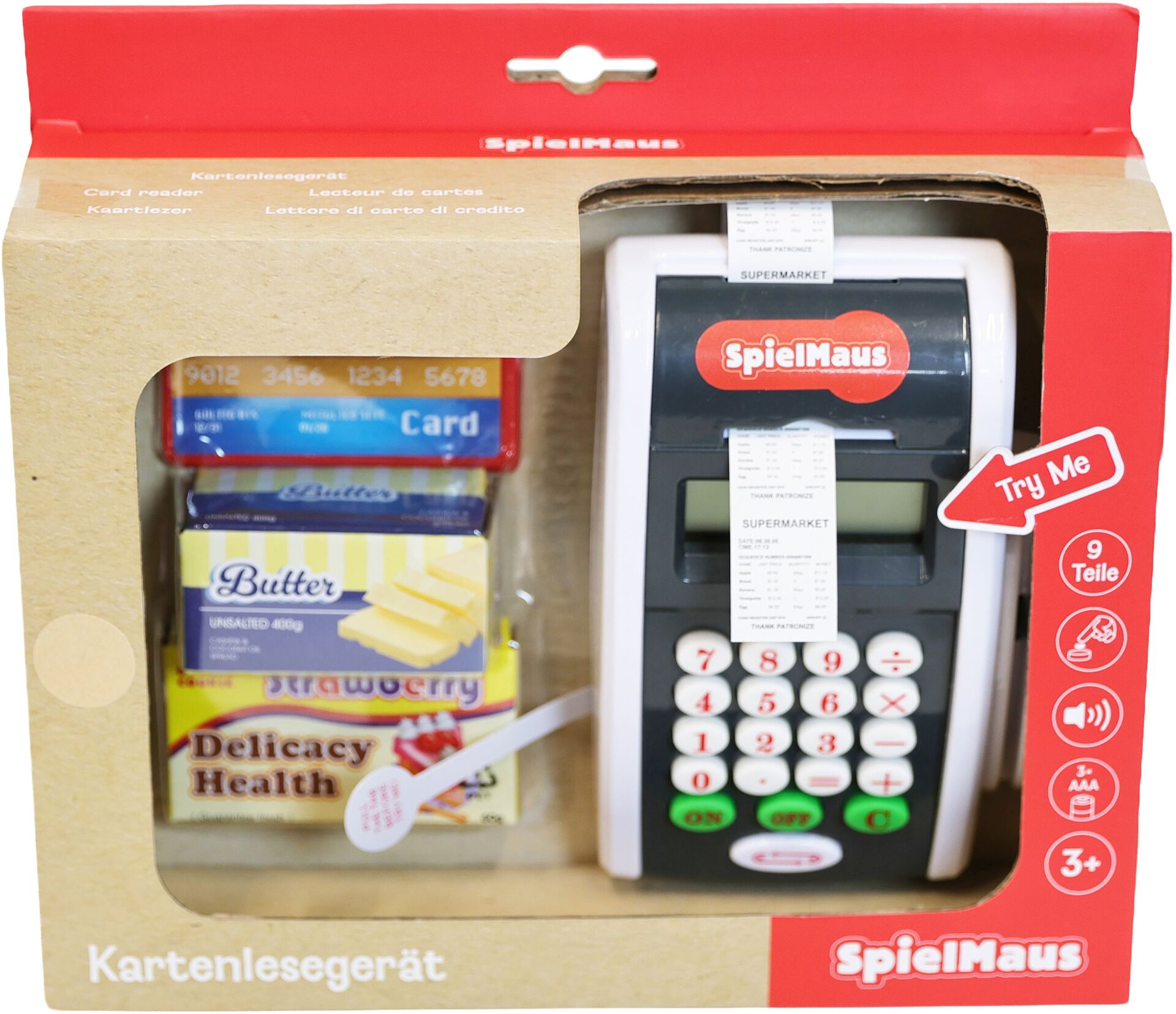 Kartenlesegerät mit Zubehör Registrierkasse Kartenterminal für Kinder Einkaufsladen - Spielmaus – Bild 2