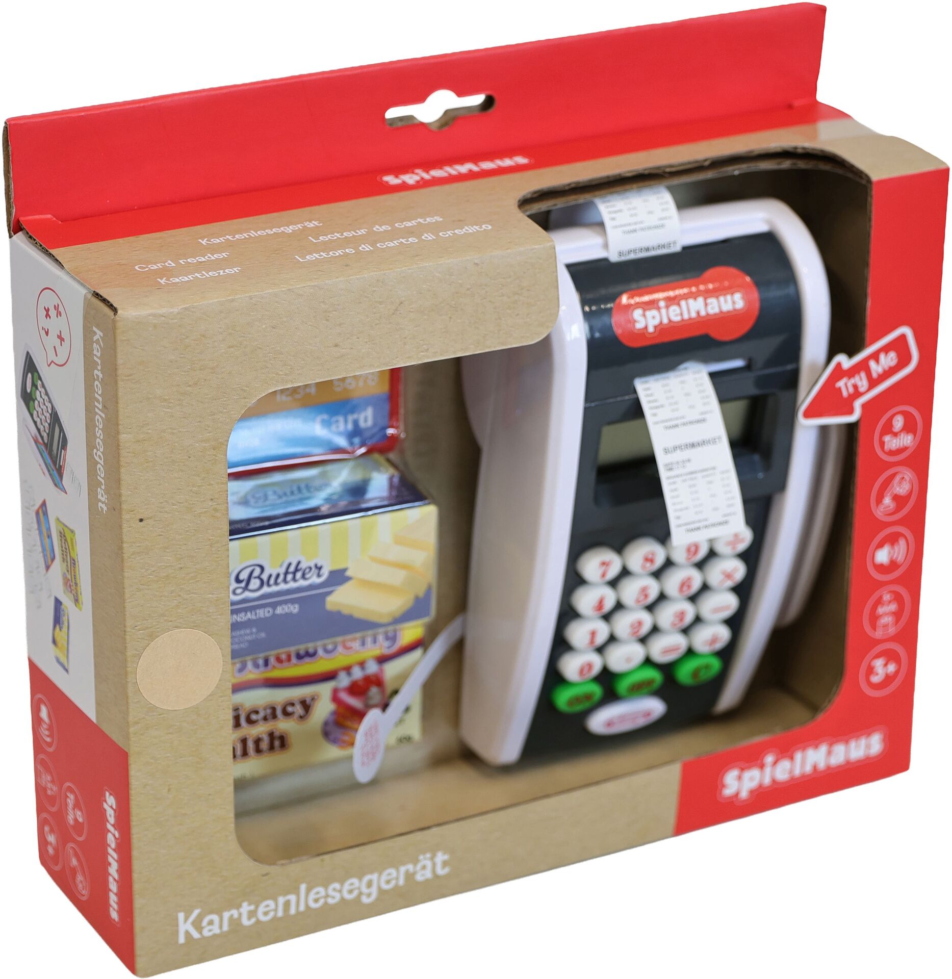 Kartenlesegerät mit Zubehör Registrierkasse Kartenterminal für Kinder Einkaufsladen - Spielmaus – Bild 3